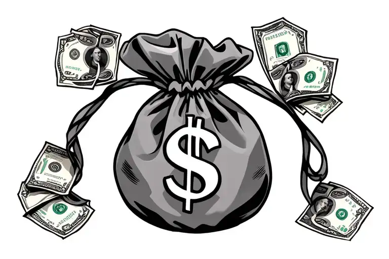 Money Bag Tatto For Throat