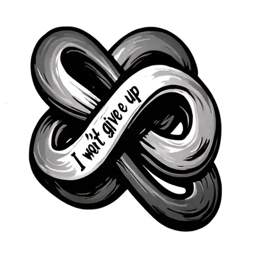 Infinity Symbol Intertwined With Words I Won't Give Up