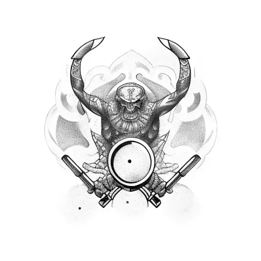 Design A Tattoo That Combines Elements Of Weightlifting Equipment And Traditional Scottish Symbols