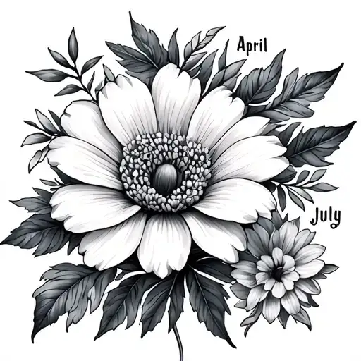 July Birth Flower And April Birth Flower Connected