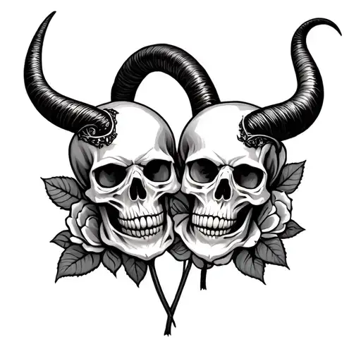 Skull And Roses Capricorn And Gemini Sign