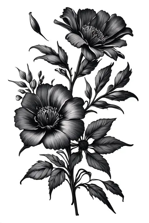 July Birth Flower And April Birth Flower Connected