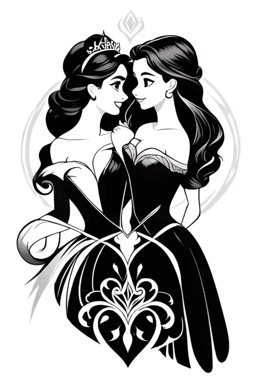 Disney Princesses Intertwined With Symbolic
