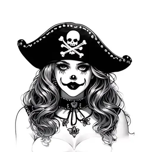 Pirate Girl With Payaso Make Up