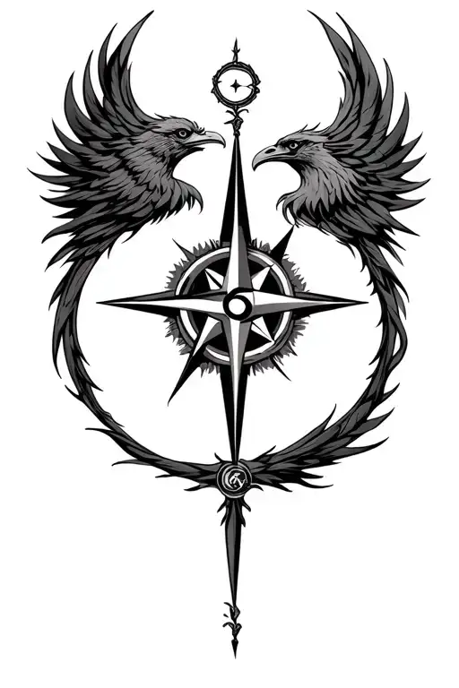 Phoenix With Compass