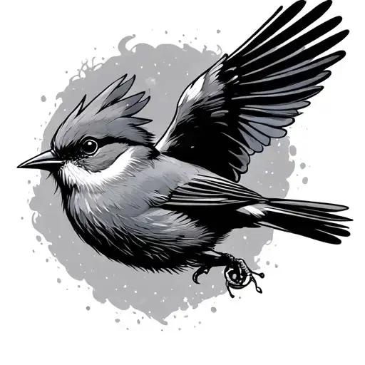 Small Bird Trying To Fly Away But Has Trouble