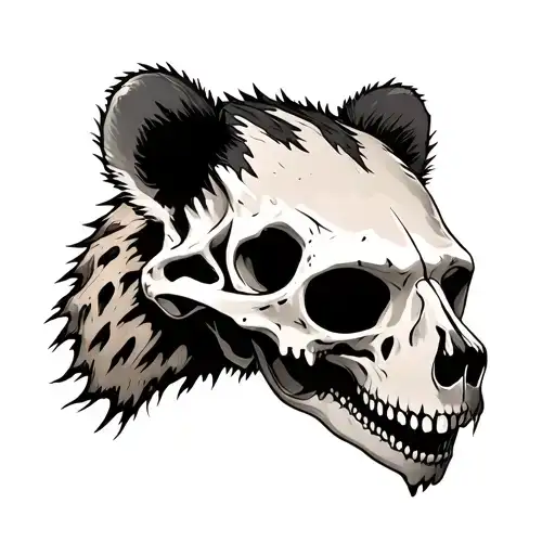 Hyena And Otter Skull Zombie Forward Facing