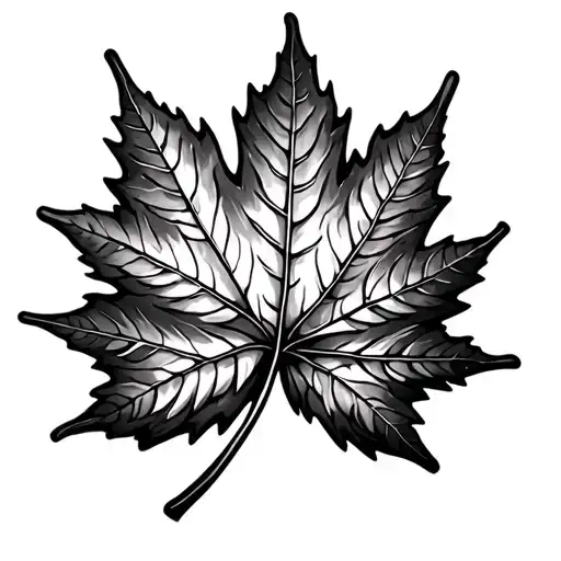 Maple Leaves Fire Black And White