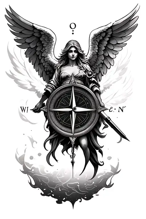 Angel With Compass