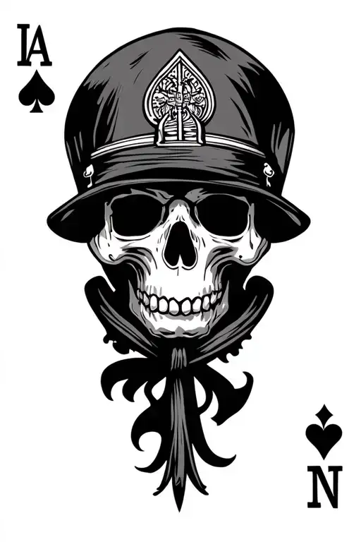 Firefighter Skull Jack Of Spades Playing Card