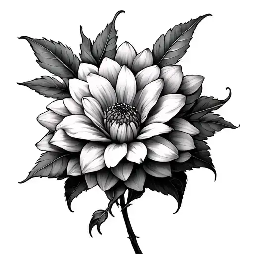 Lychoris Et Dahlia Flower Intertwined