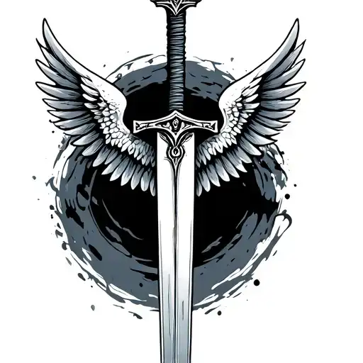 Sword In Wings Center Minimal