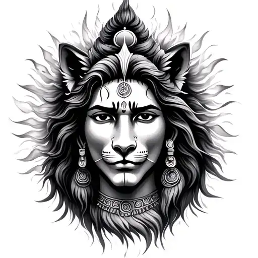 Lord Shiva With Leo Zodiac Sign