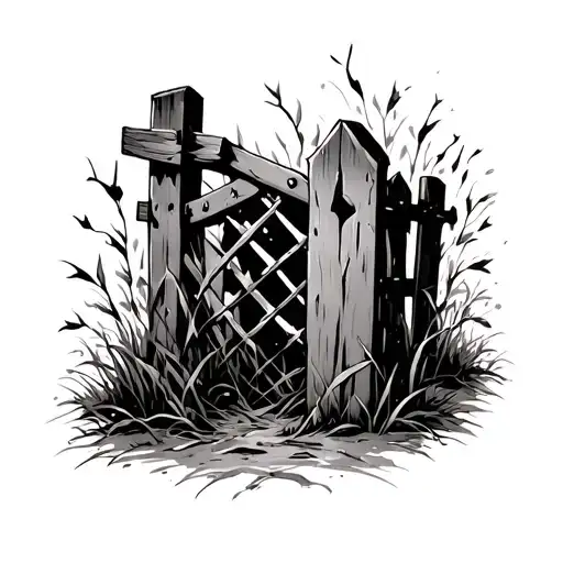 Fence Thats Broken In The Middle