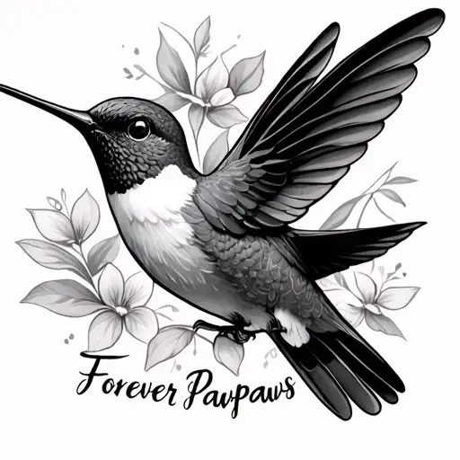 Humming Bird With The Words Beside It Forever Pawpaws Little Girl