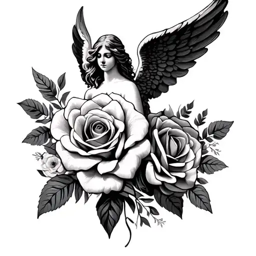 The Name Angel With Roses Mayflowers