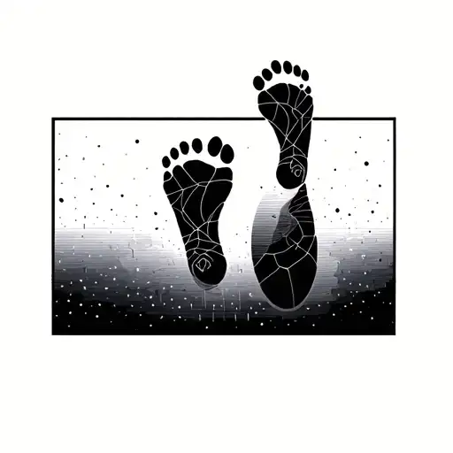 Geometric Design Incorporating Footprints Fading Away