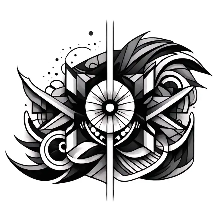 Maowi Style Tattoo Featuring Geometric Design Incorporating