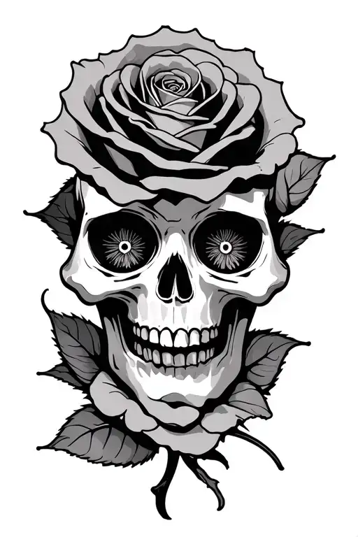 Roses With Skulls In The Eyes