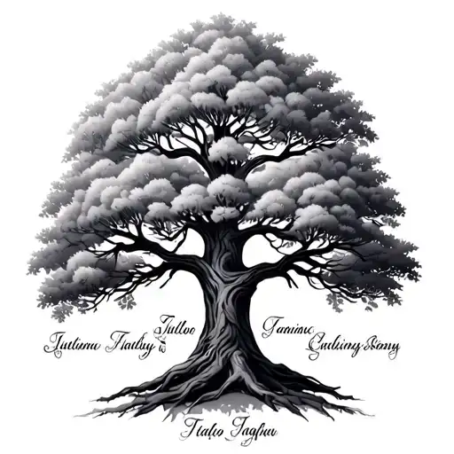 Family Tree With Names Written