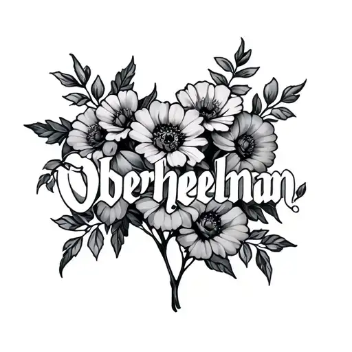 The Name Oberhelman With Flowers Blooming Flowers