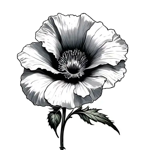 Poppy And Morning Glory Flower