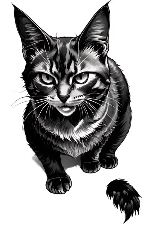 Evil Cat Crawling Full Body