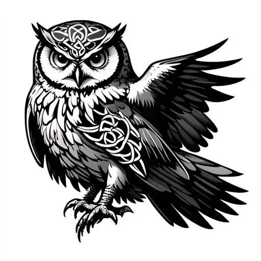Celtic Owl Flying