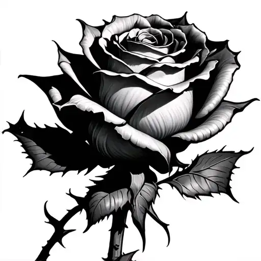 A Black And Grey Rose Whose Spikes Are Scars That Close Like A Wound