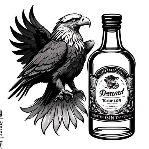 Eagle Perched On A Gin Bottle