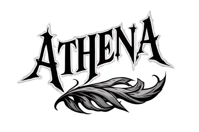 The Word Athena In Gangster Font