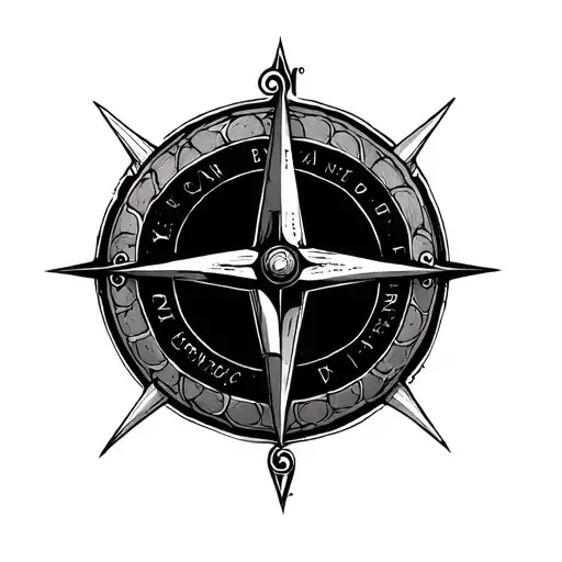 Supernatural Symbol With A Compass In The Miidfle With Book As Dials
