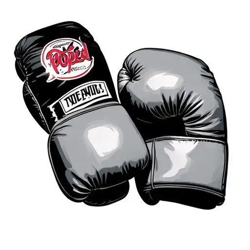 A Pair Of Boxing Gloves One Is Popped