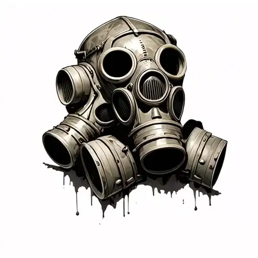 Double Horror And Postapo Gas Masks Themed