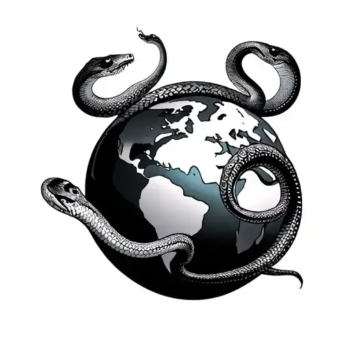 3 Snakes And A World Globe