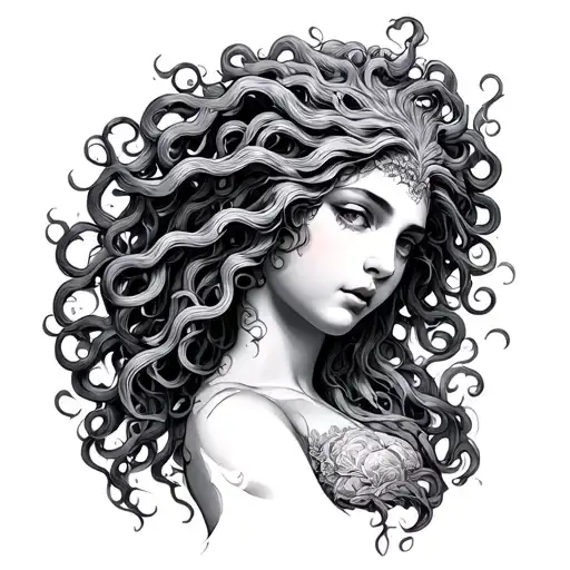A Beautiful Medusa Head Mythological Goddess Sexy