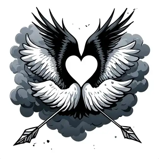 Love Angle With Borrow Arrow In The Clouds