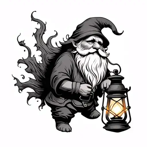 Gnome Holding Lantern