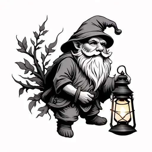 Gnome Holding Lantern