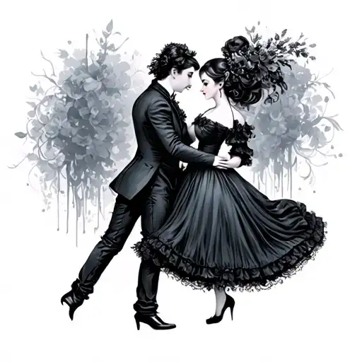 Victorian Gothic Couple Dancing Together