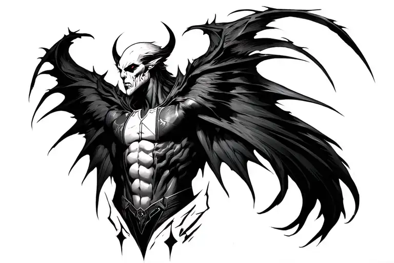 Lucifer Morningstar Dc Comic Back Tattoo Design