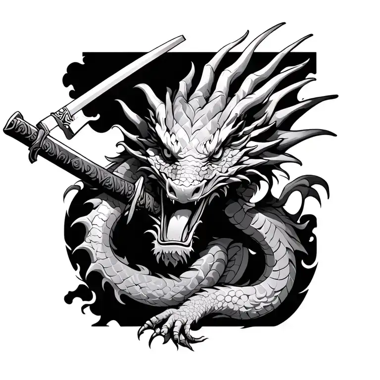Dragon With Katana