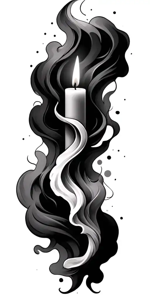 Candle And Smoke Rising