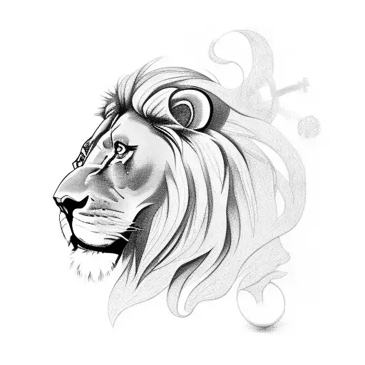 Cross With Lion And Boat