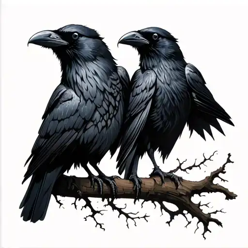 Huginn And Muninn Ravens