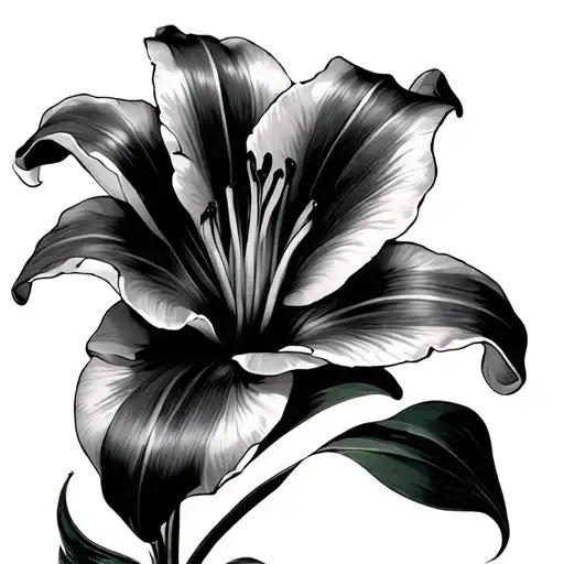 Lily Tattoo Design Incorporating