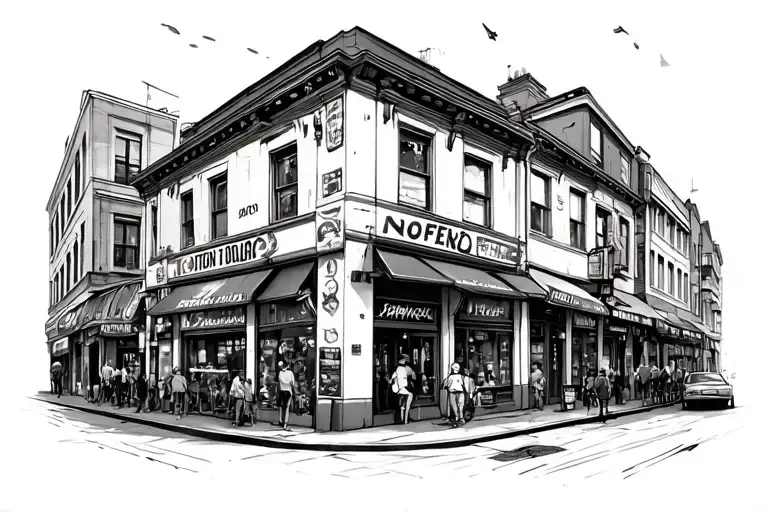 Street View Illustrating Street Life With Lots Of Small Details