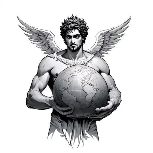 Mythology Man Holding Atlas Stone Tattoo idea