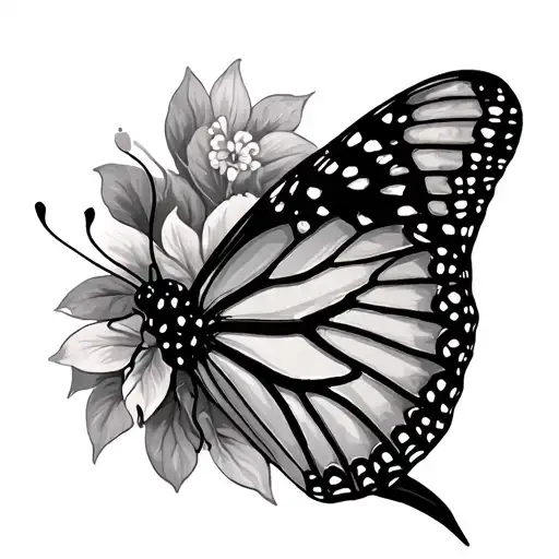 A Monarch Butterfly With An O Initial Tattoo idea