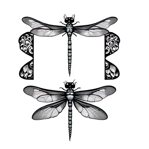 Dragonfly Clean Clear Detailed Original With Love Written Inside The Inner Wing Pattern